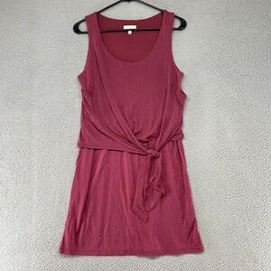 Lucky Brand Dress Womens Small Tie Overlay Layered Burgundy Modal Sleeveless